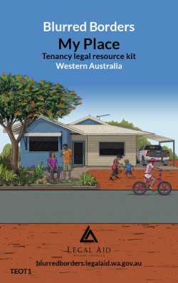 Front cover of the book called Blurred Borders My place. Tenancy legal resource kit