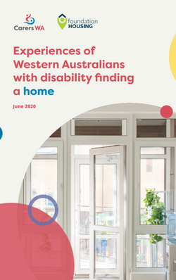 Front cover of a report titled ‘Experiences of Western Australians with disability finding a home’